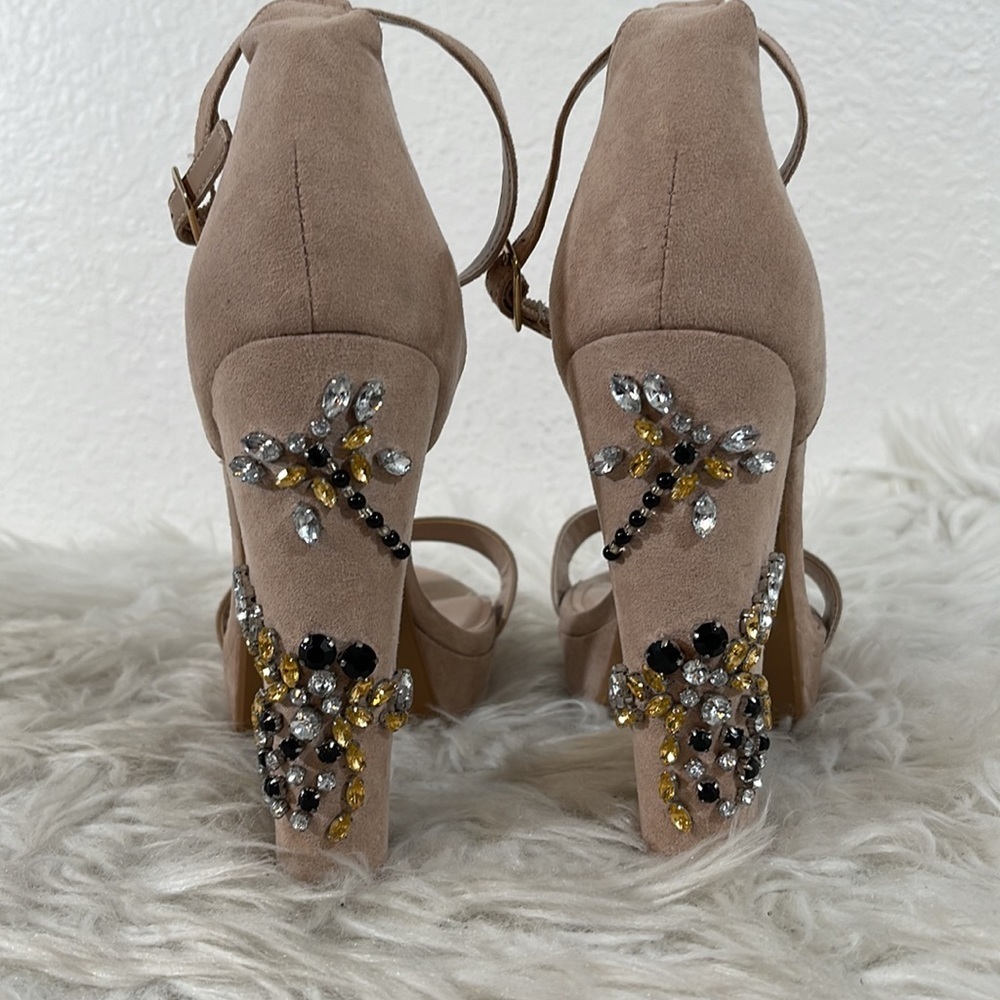 Shoe Dazzle Alisha Crystal Embellished Block Heel Platform Size 9.5 - Picture 2 of 12